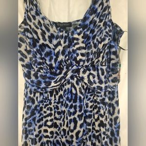 NWT INC Blue Leopard Women's Dress 0X